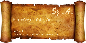 Szerényi Adrián névjegykártya